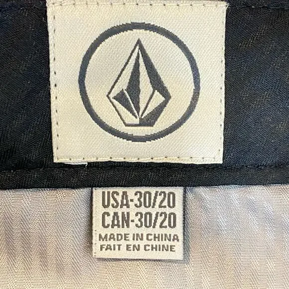 Volcom Frickin Mini Check Stretch Shorts Yellow Gray Plaid Mens Size 30 - Picture 8 of 8